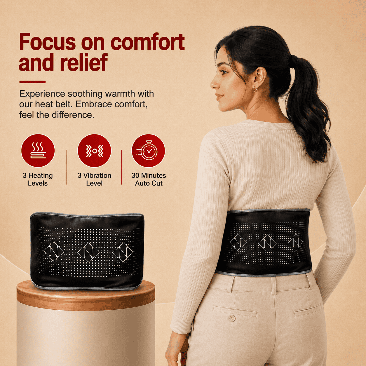 AyuPragya Smart Heating Waist Therapy Belt AYP 562 - Ayu Pragya