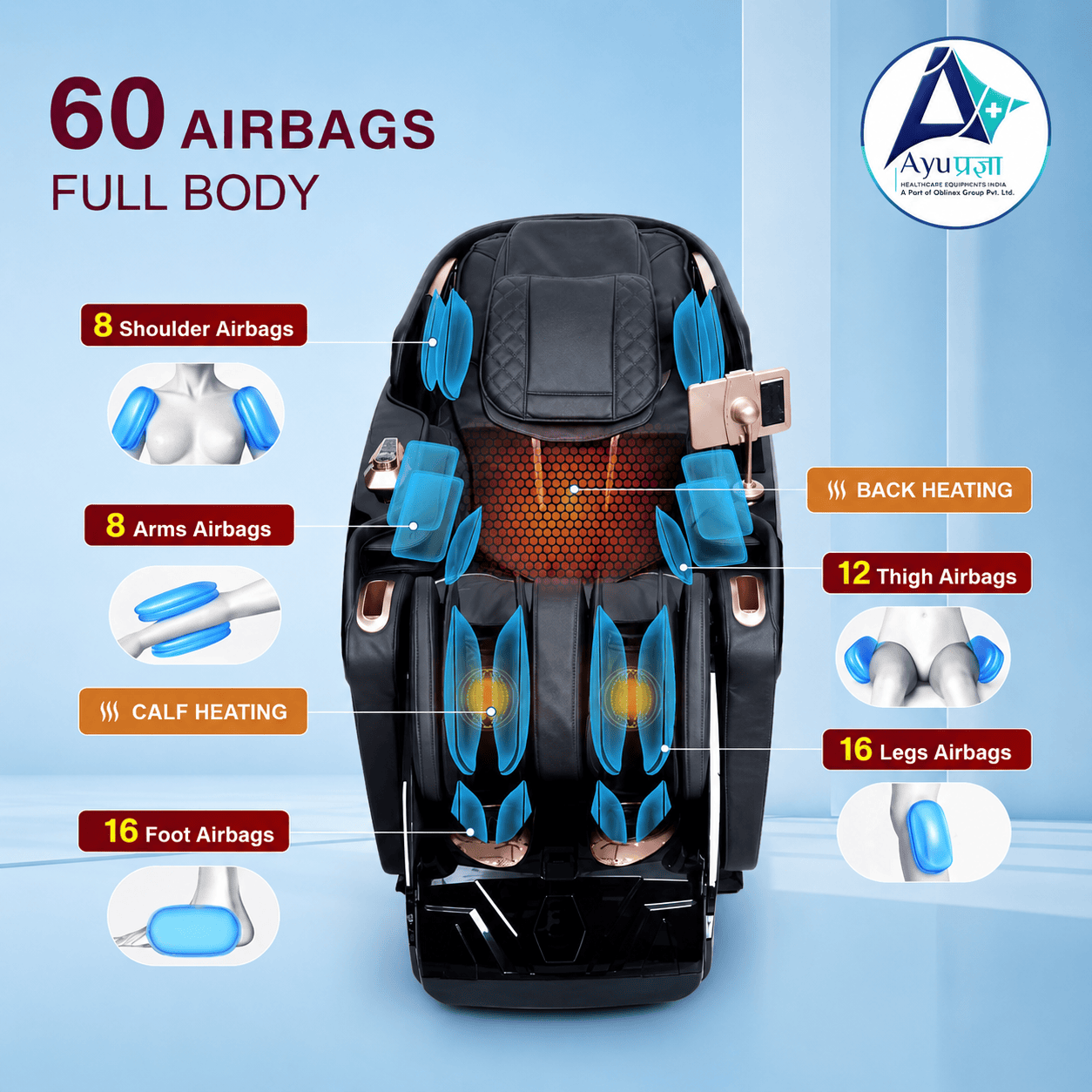 AyuPragya Imperial 4D Luxury Massage Chair AYP 909 - AyuPragya