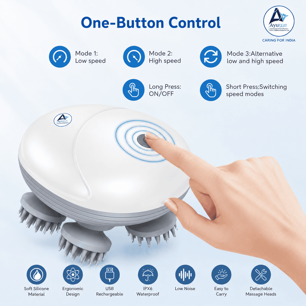 AyuPragya Smart Scalp Relaxation Massager AYP 415 - Ayu Pragya