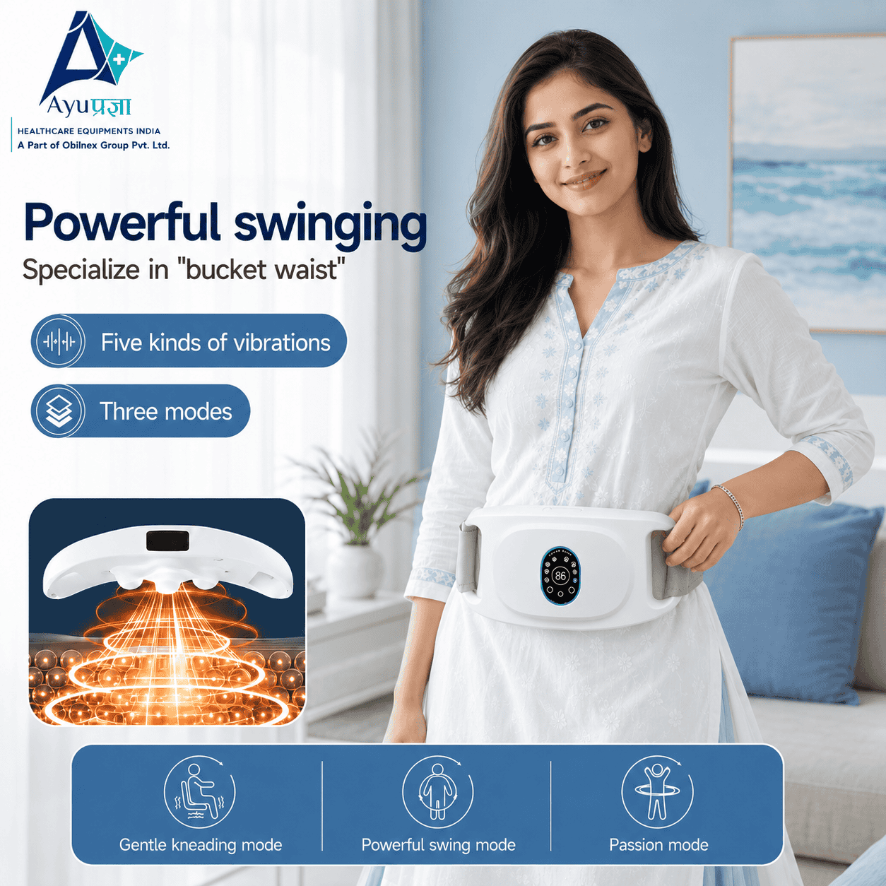 Body Massager Machine for Fat Loss, Cellulite Reduction and Muscle Toning - AyuPragya Body Sculpt Vibration Massager AYP 535 - View 3
