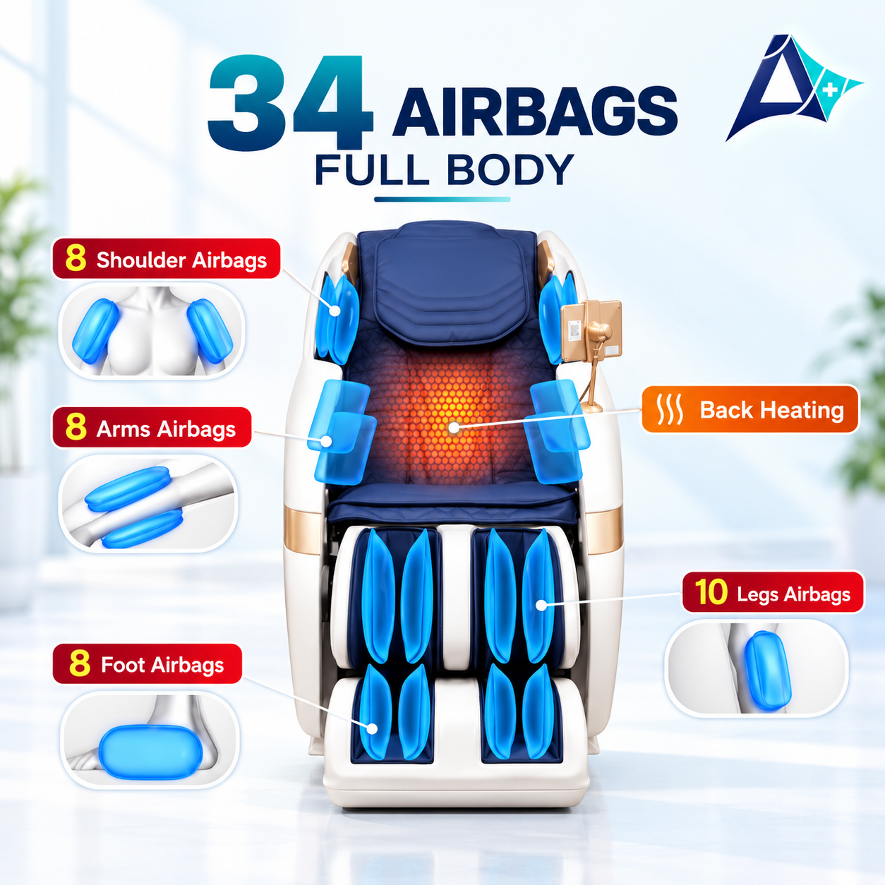 3D Massage Chair for Deep Tissue Full Body Relaxation and Spine Alignment - AyuPragya Serenity 3D AYP 380