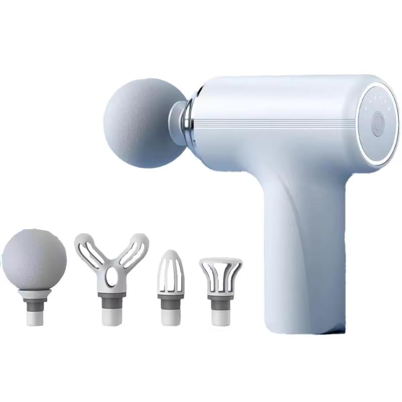 AyuPragya MiniPro Massage Gun | Deep Tissue Handheld Massager with 6 Speeds & 4 Heads | Portable & Rechargeable for Muscle Pain Relief & Recovery